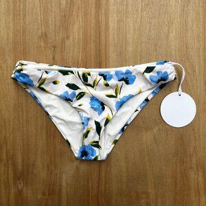 TORI PRAVER CAILA BOTTOM Women’s Ruched Sides Floral Lined Bikini Bottoms XS NWT